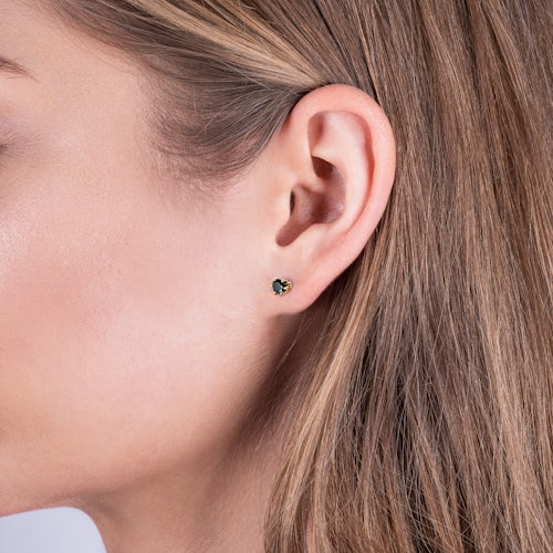 Kolczyki The Journey: złote, czarne diamenty